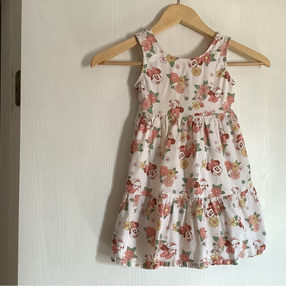 Disney White and Cream Tiered Sundress Sleeveless Scoop Neck